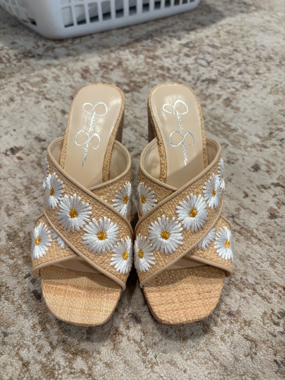 Jessica Simpson Seena2 Daisy Platform Wedge Sandals – Size 7.5M